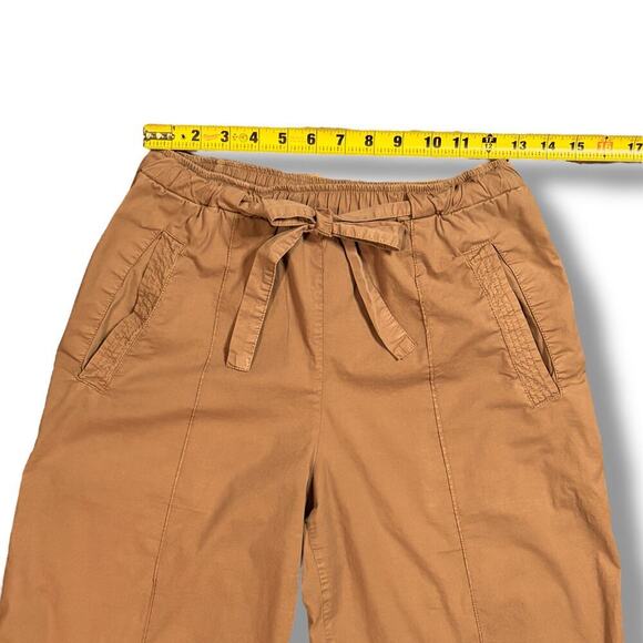 Monrow Women’s Peanut Mocha Brown Elastic Waistband Wide Leg Cargo Pant Small - Picture 3 of 13